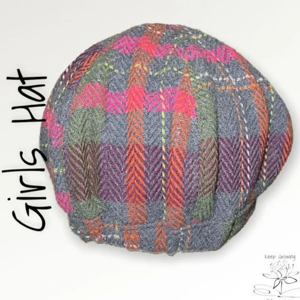 Bundle Sale 3 for $15 | Gymboree Gray and Pink Plaid Youth Hat | Size 5 - 7